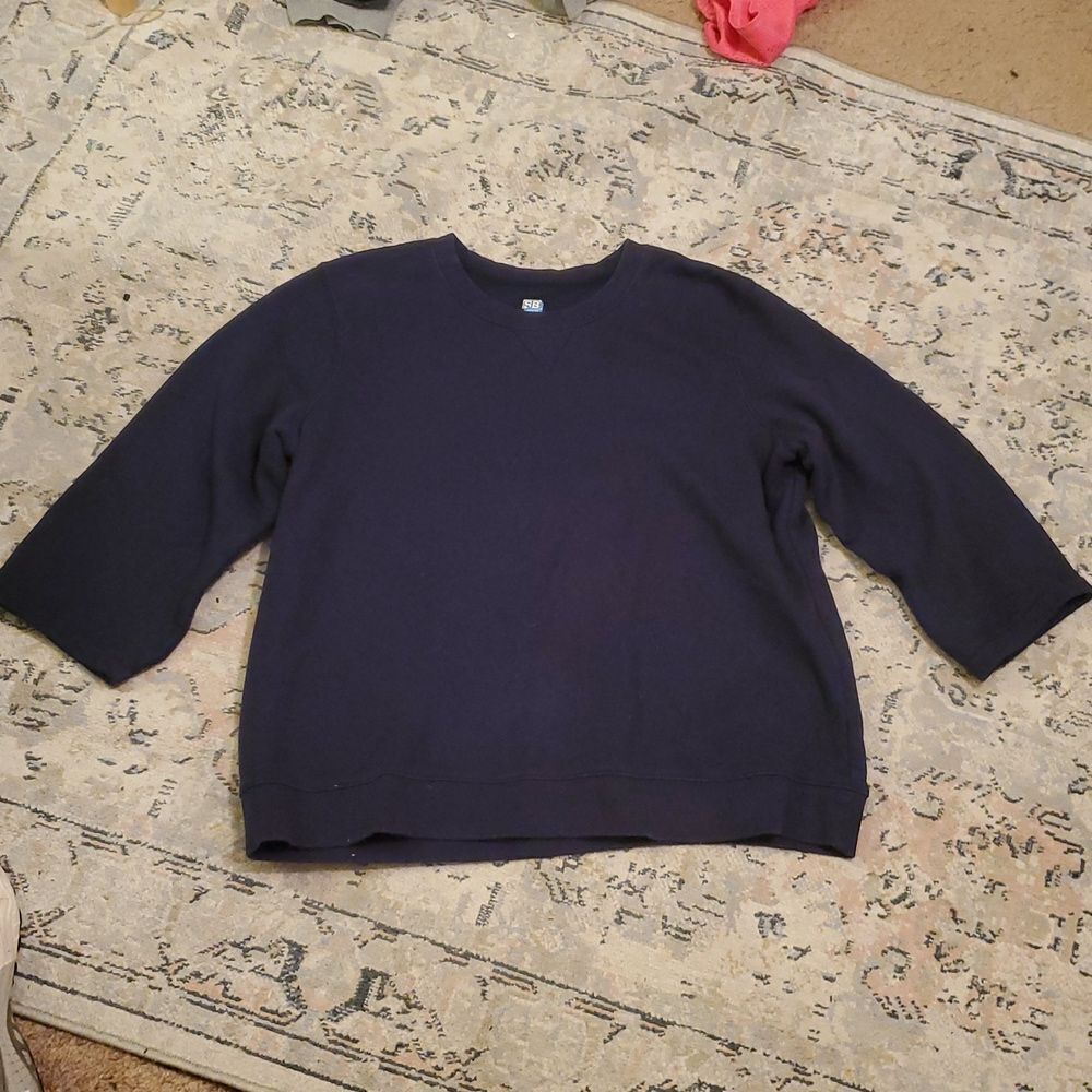 SB active Navy blue large crew neck, layer look, 3/4 sleeve